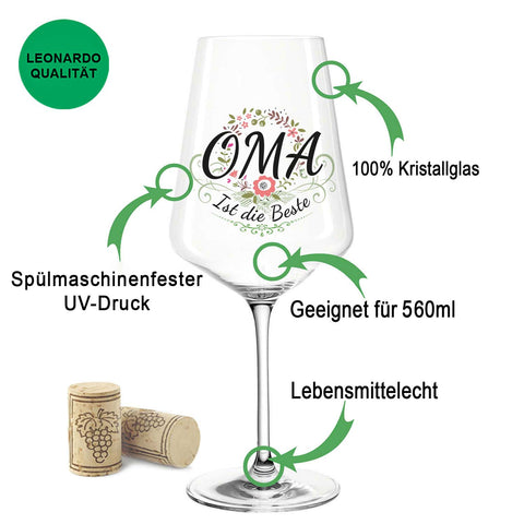 Leonardo Weingläser mit UV-Druck "Opa & Oma ist der/die Beste" im Set