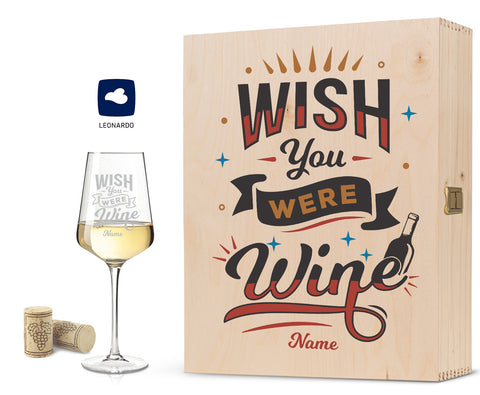 Leonardo Weinglas mit Gravur "Wish you were Wine"