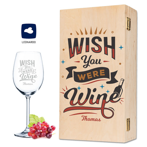 Leonardo Weinglas mit Gravur "Wish you were Wine"