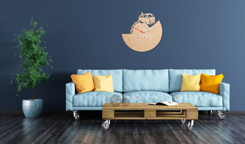 Wanduhr aus Holz Bully Wohnzimmer
