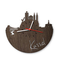 Wanduhr aus Holz Skyline Kassel Eiche geräuchert