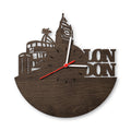 Wanduhr aus Holz Skyline London 2016 Eiche geräuchert