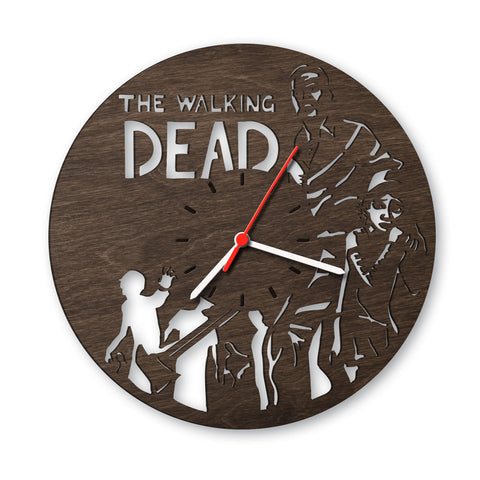 Wanduhr aus Holz The Walking Dead Uhrwerk Eiche geräuchert