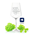 Leonardo Weinglas mit Gravur "Work Hard Drink Wine"