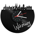 Schallplattenuhr Skyline Würzburg