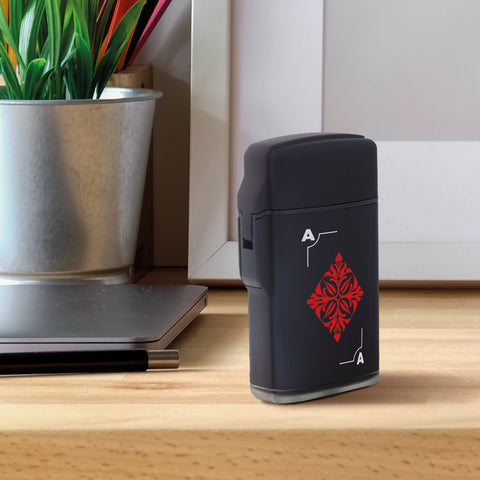 Elektrisches Feuerzeug - Jet Flamme - Nachfüllbar - Poker Design