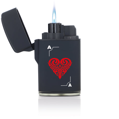 Elektrisches Feuerzeug - Jet Flamme - Nachfüllbar - Poker Design