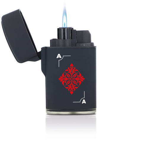 Elektrisches Feuerzeug - Jet Flamme - Nachfüllbar - Poker Design