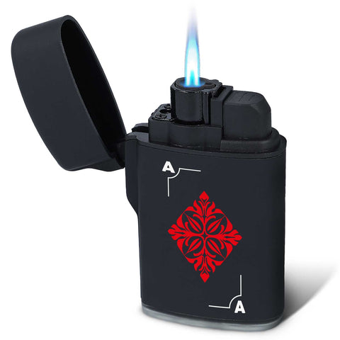 Elektrisches Feuerzeug - Jet Flamme - Nachfüllbar - Poker Design
