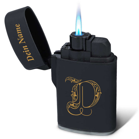 Elektrisches Feuerzeug mit Initialen - Jet Flamme - Nachfüllbar - Monogram Design