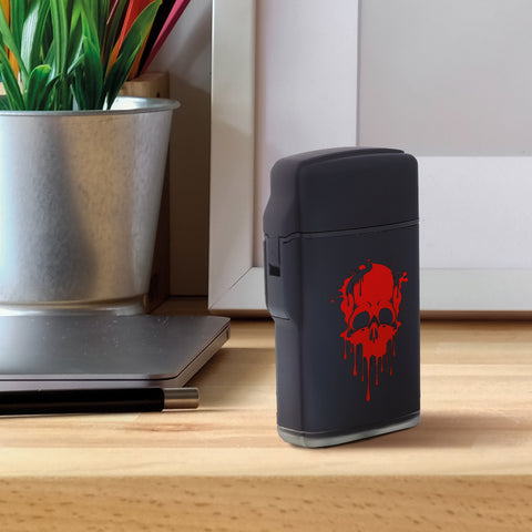 Elektrisches Feuerzeug - Jet Flamme - Nachfüllbar - Skull Design