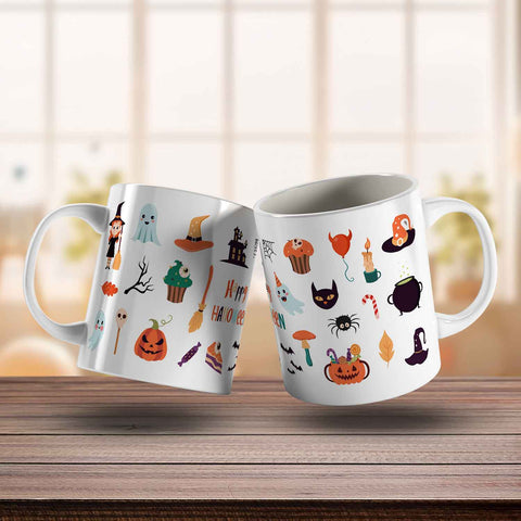 Bedruckte Tasse im Halloween Motive Design