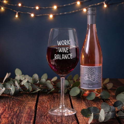 Stölzle Lausitz Weinglas mit Gravur "Work Wine Balance" Design