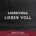 Nahaufnahme weißer DTF-Druck Bucket Hat Lieber voll