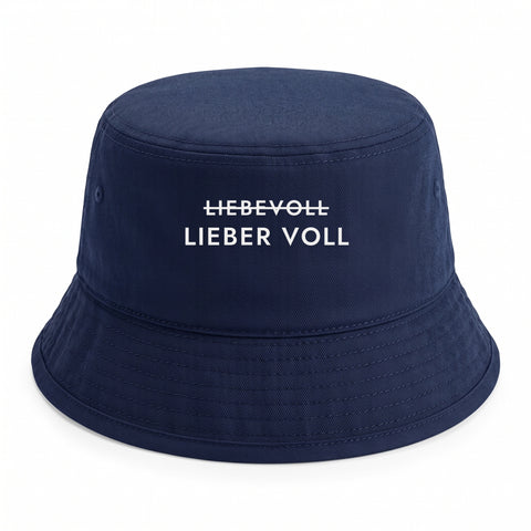 Bucket Hat Lieber voll Navy freigestellt