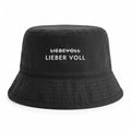 Bucket Hat Lieber voll Schwarz freigestellt