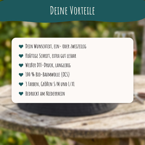 Vorteile Bucket Hat mit Wunschtext