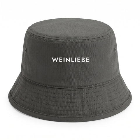 Bucket Hat mit Wunschtext Graphit freigestellt