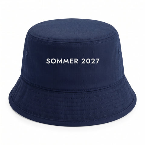 Bucket Hat mit Wunschtext Navy freigestellt