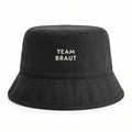 Bucket Hat mit Wunschtext Schwarz freigestellt