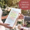 Stölzle Lausitz Weingläser mit Gravur "Pastel Blue Roses" Design als Set inkl. bedruckter Holzkiste