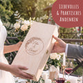 Stölzle Lausitz Weingläser im "Pampasgras Design" mit Namen im Set inkl. bedruckter Holzkiste