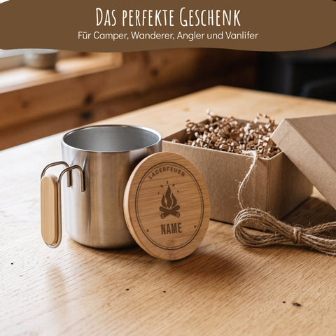 Personalisierter Edelstahlbecher als Geschenk