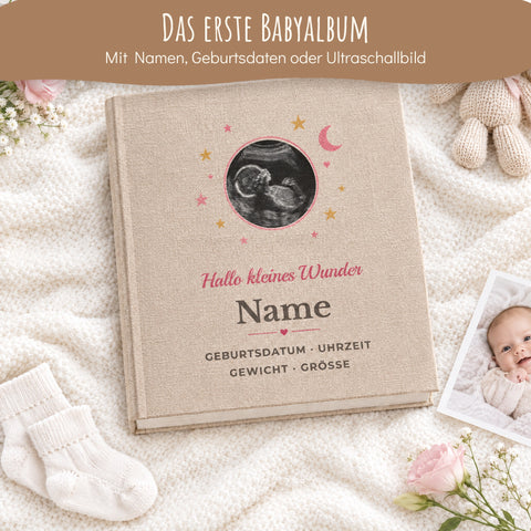 Personalisiertes Leinen-Fotoalbum zum Einkleben