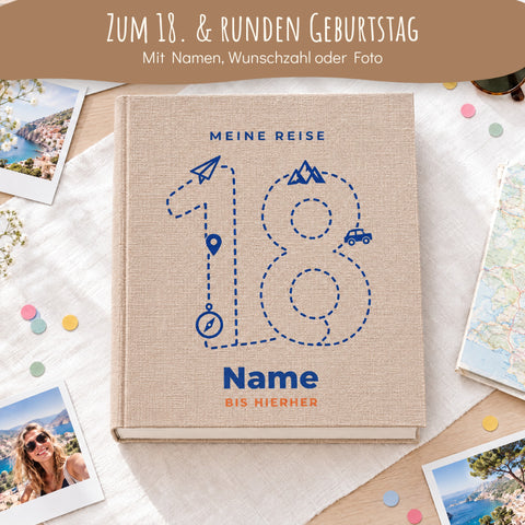 Personalisiertes Leinen-Fotoalbum zum Einkleben