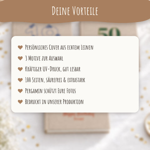 Vorteile des personalisierten Leinen-Fotoalbums