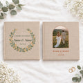 Personalisiertes Fotoalbum aus Leinen mit bedrucktem Cover