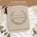 Personalisiertes Leinen-Fotoalbum zum Einkleben