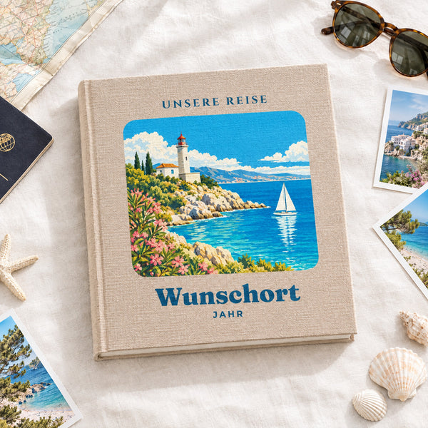 Reisealbum zum Einkleben personalisiert mit Wunschort