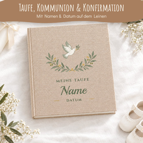 Personalisiertes Leinen-Fotoalbum zum Einkleben