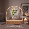 Personalisiertes Gedenklicht Regenbogenbrücke mit Foto, Name und Lebensjahren