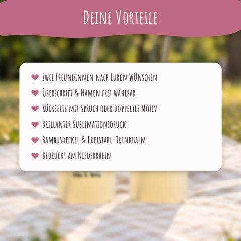 Vorteile des personalisierten Glasbechers Freundinnen