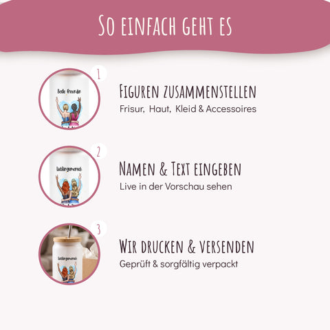 So gestaltest Du Deinen Glasbecher Freundinnen