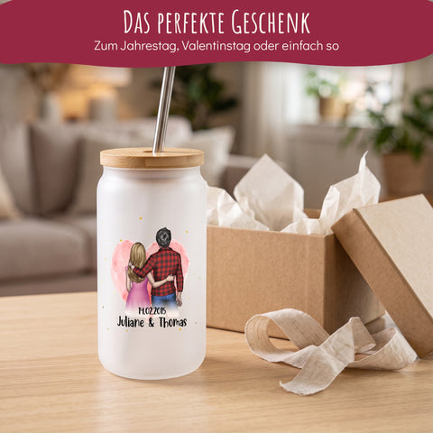 Glasbecher als persönliches Geschenk Pärchen