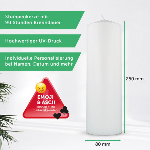 GRAVURZEILE Kerzenhalter mit Foto - Regenbogenmotiv - Personalisiert mit eigenem Foto, Namen und Datum - Großes Geschenk zur Taufe oder Erinnerung - Für Jungen und Mädchen