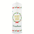 Große Kerze "Classic" Merry XMas mit Namen zu Weihnachten