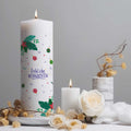 Große Kerze "Christmas Ornament" bedruckt mit Namen & Wunschtext zu Weihnachten