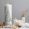 Große Kerze "Tannenbaum" bedruckt mit Namen & Wunschtext zu Weihnachten