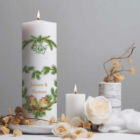 Große Kerze "Christmas Love" bedruckt mit Namen zu Weihnachten