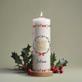 Große Kerze "Classic" Merry XMas mit Namen zu Weihnachten