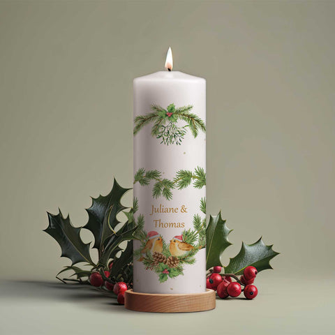 Große Kerze "Christmas Love" bedruckt mit Namen zu Weihnachten