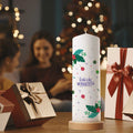 Große Kerze "Christmas Ornament" bedruckt mit Namen & Wunschtext zu Weihnachten