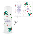 Große Kerze "Christmas Ornament" bedruckt mit Namen & Wunschtext zu Weihnachten