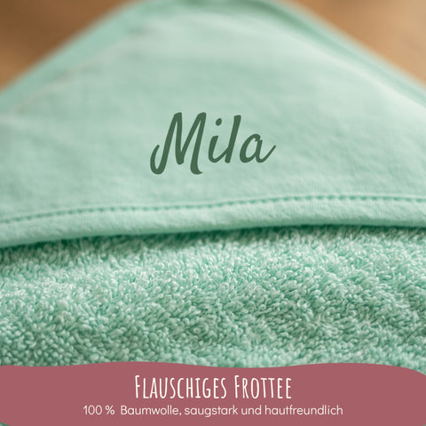 Weiches Frottee der Kapuze in Mint