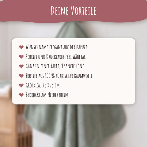 Vorteile des Kapuzenhandtuchs mit Namen