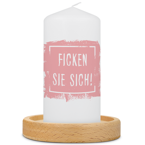 Kleine Kerze mit Spruch "Ficken Sie sich"